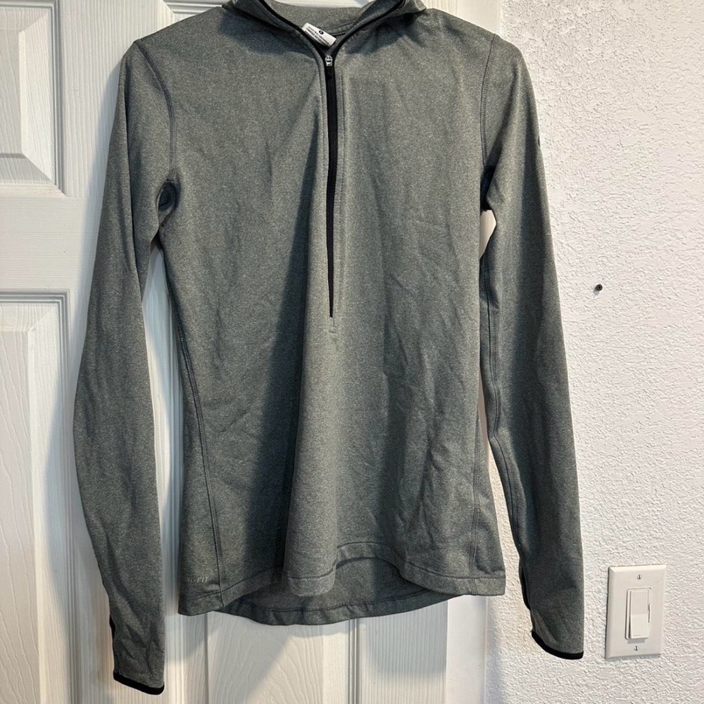 Women’s Grey Nike Pro Quarter Zip